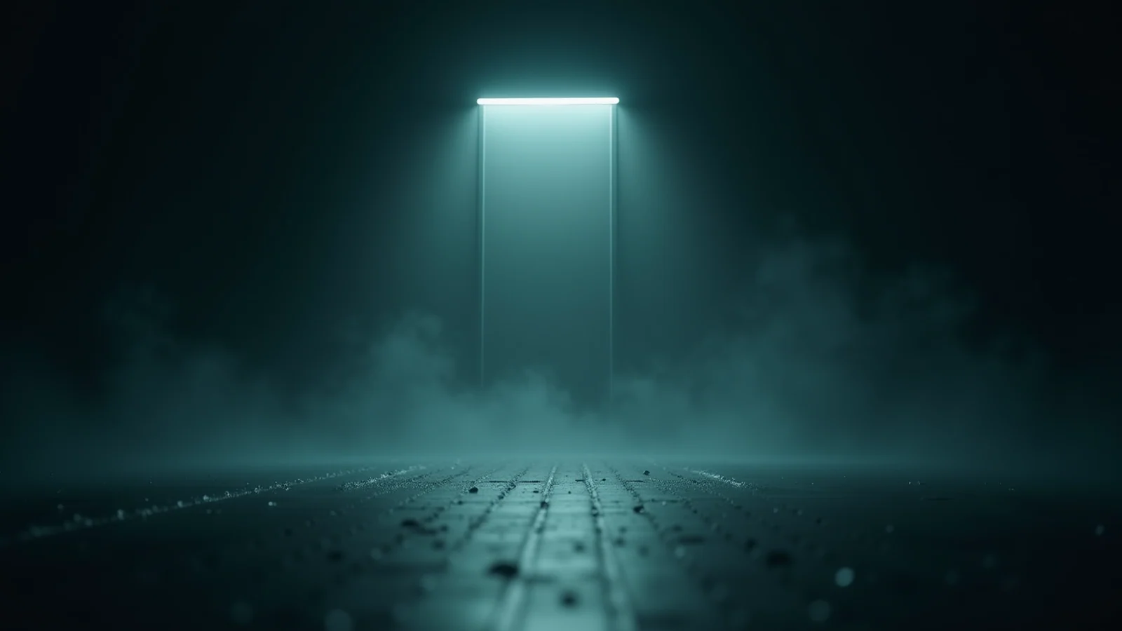 A bright evidence frame and receipt markers emerge from a dark editorial image field connected by fine steel and teal lines.